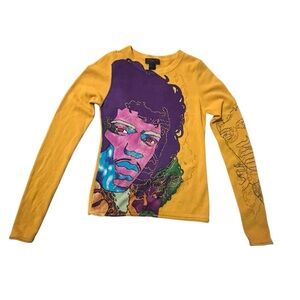 💎RARE Raw 7 Jimi Hendrix Cashmere Sweater
Pop Art Graphic Rhinestone
Accent SZ L